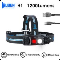WUBEN H1 PRO Rechargeable Headlight 1200 High Lumen Ultra Bright 11 Modes Waterproof Lamp For Fishing Camping Hunting Running