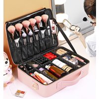 Trousse de maquillage professionnelle en cuir PU imperméable, grande capacité, sac de rangement pour produits de beauté, sac à main, trousse de toilette de voyage pour femmes.