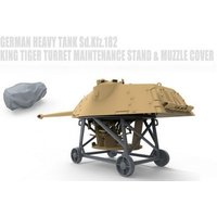 1/35 Scale Diecast Resin Model Kit German Heavy Tank King Tiger Turret Maintenace Stand & Muzzle Cover Unassembled Unpainted
