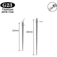 10PCS ASTM F136 Titanium Puncture Needle Guide Belly Lip Ear Eyebrow Insertion Pin Taper for Thread Nostril Piercing Taper Push