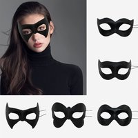Adult Masquerade Party Bat Bunny Mask Black PVC Boundless Mask for Men Women Carnival Masquerade Prom Ball Party Beauty Mask