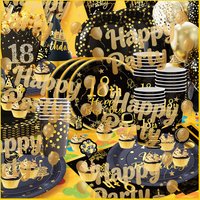 New Black Gold Party Decoration Supplies Suitable for Wedding Birthday Parties Paper Plate Cups Napkins Tablecloth Tableware Set
