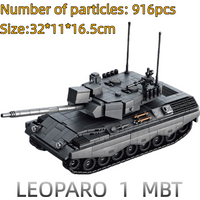 Le Yi New Product 66101 Leopard 1 Main Battle Tank Educational Assembly Building Block Model Desktop Decoration Item Toy Gift