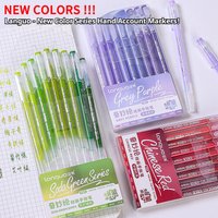 LANGUO 9 Colors Morandi Colorful Gel Pen Student Writing Marker DIY Graffiti Painting Drawing Handbook Pens School New Colors