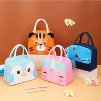 Cute Kids Lunch Bag Insulation Lunch Box Boys Girls School Thermal Insulated Lunch Box 3D Cartton Pattern Bento Bag