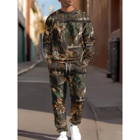 Jungle Camouflage 3D Print Long Sleeve Man 2 Piece Set Streetwear Casual Tracksuit Male Oversized Tops Basketball 2PCS Sets