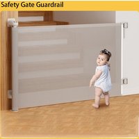 Baby Safety Gate Barrier Retractable Door Guard Indoor Stairwell No-Drill Child Gate Safety Barrier Width: 140/180/300/500cm