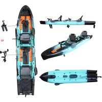 2025 Best 14FT Propeller Drive Fishing Kayak 550 LBS Modular Pedal Motor HDPE Tandem Experienced Surfing 2 Persons