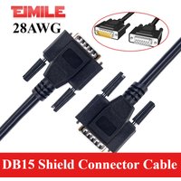 DB15 Shield Connector Cable Pure Copper28AWG Industrial Grade 2 Rows Pinout Male to Female 15Pin Parallel Serial Extension Cable