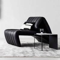 Italian Minimalist Barcelona Single Sofa Chair, Designer Leather Lounge Chair for Living Room, Multifunctional Style Accent Seat