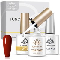 BORN PRETTY 1/3pcs 10ml Nail Gel Polish Base Gel Super Top Coat Matte Top Coat Ultra Glossy Diamond Tempered Long Wear Manicure