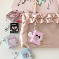 Kpop Fashion Mini Love Wings 2-in Photo Album Cute Girl Backpack Decorative Pendant Keychain Card Holder Polaroid Card Bag Gifts