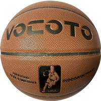 Vocoto Classic Brown Pu Basketball, Official Sizes 5, 6, and 7, Durable and Non-Slip, Suitable for Indoor and Outdoor Training and Entertainment, Suitable for Adults, Teenagers, and Children
