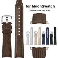 Strap for Swatch X Omega joint MoonSwatch 20mm Silicone Rubber Curved End Watch Band Men Women Quick Release Sport Belt Bracelet