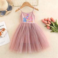 Cute Cares Bears Princess Dress New Girls Kawaii Yarn Skirt Summer Kids Clothes Fashion Slip Dresses Children Short Sleeves Gift