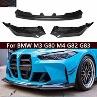 For BMW M3 G80 M4 G82 G83 Carbon Fiber Front lip Diffuser Car Front Bumper Diverter Spoiler chin V Style upgraded body kit