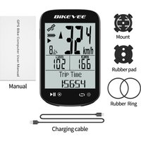 AliExpress Bikevee Wireless GPS Bike Speedometer Odometer IPX7 Waterproof Bluetooth 5.4 & ANT+ Link-S App Road MTB Bicycle Cycling Computer Trace