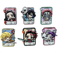 6Pcs Demon Slayer Anime Enamel Pins Set Cartoon Character Badges for Backpack Women's Brooches Hat Lapel Cosplay Accessories