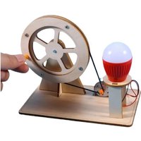 DIY Hand Crank Generator Science Kit STEAM Wooden Physics Educational toys Experiments Electricity Renewable Energy Learning