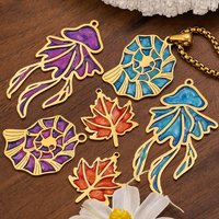 2pcs Stainless Steel Charms Dark Blue Jellyfish Conch Enamel Pendants for Jewelry Bracelet Necklace Making Materials Accessories