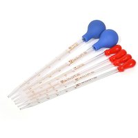 0.5/1/2/3/5/10ml Glass Scale Line Dropper Pipette Lab Dropper Dropping Pipet Blue Rubber Head Pipettors