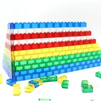 100PCS MOC Transparent 1x2 Dots Thick Building Blocks Classic DIY Creative Bricks Accessories Parts Toys Compatible With 3004