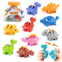 Dinosaur Matching Game Toy Number&Letter Matching Color Sorting Fine Motor Skill Sensory Montessori Toy Toddlers for Kids Gifts