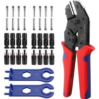 Solar Crimping Tool Set for 2.5 4.0 6.0 mm² Solar Panel PV Cable, Ratcheting Crimper for 8Pairs Male Female Insulated Terminal