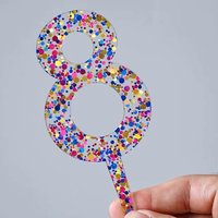 New Acrylic Number Cake Topper Decorations Colored Glitter Digital 0-9 for Kids Happy Birthday Party Baby Shower Cake Decoration