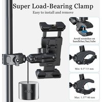 Tablet Stand For Treadmill Wheelchair Golf Cart Microphone Exercise Handlebar Bike Stroller Music Stand 360° Rotatable Clamp