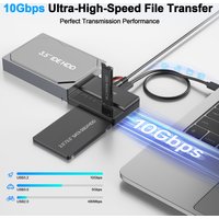 USB-C 10Gbps 3-in-1 SSD HDD Adapter M.2 NVMe SATA IDE Drive Dock UASP TRIM Support Tool-Free Installation for Windows Mac Linux