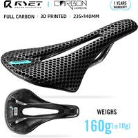 RYET 3D Printed Carbon Saddle 140mm 143mm Ultralight Hollow Ergonomic Road MTB Racing Bike Seat Comfortable Cycling Cushion