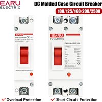 1P 2P DC 300/600V 100-250A Solar Molded Case Circuit Breaker MCCB Overload Protection Switch Protector for Solar Photovoltaic PV