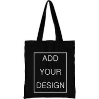 Customizable Black Bag Large Women's Designer Handbags Canvas Shopping Bags for Groceries Anime Tote Fabric Shopper Cloth Summer