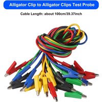 5PCS Dual Ended Alligator Clips Test Leads Set, 15A Test Lead Wire Cable with Insulators Clips Test Flexible Copper Cable