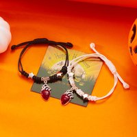 Fashion Halloween Star Beads Couple Bracelets For Women Men Anatomical Red Heart Pendant Matching Bracelet Festival Jewelry Gift