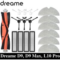 Dreame D9, D9 Max, L10 Pro Robot Vacuum Spare Parts Consumables Main Side Brush Hepa Filter Mop Cloth Accessories