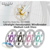 AliExpress NONE Chaser Bike Ultralight Medium Lock Discs Bicycle Brake Disc Pads Gravel Lightweight Discs 160mm/140MM 83g Without Locking Covers