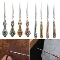 Vintage Metal Sewing Awl For Fabric Needlework Drillable Awl Hole Punching Stitching Embroidery DIY Sewing Repair Tools