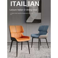 Orange Modern Luxury Dining Chairs Metal Bedroom Garden Nail Leather Chair Desk Balcony Sillas De Comedor Living Room Furniture