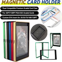 2 in 1 Guard Protector Display Case Aluminum Bumper Sleeve for PSA CGC Graded Sports Trading Card Slab, Magnetic Card Holder