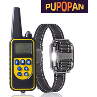 Pupopan Dog Training Collar with Remote IP67 Waterproof E Collar for Dogs Training with Shock Vibrate Beep and Light Modes