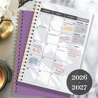 2026-2027 Monthly Planner Spiral Notebook, 24 Month Calendar, Thick Paper, Large Writing Space for School Office