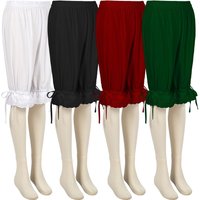 Women Lolita Medieval Renaissance Vintage Bloomers Ruffles Lace Hem Bow Lantern Pumpkin Shorts Elastic Bubble Safety Under Pants