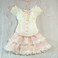Sweet Lolita Bow Elegant Lace Dress Women Puff Sleeve Ruffle Skirt Princess Style Vintage Fairy Kawaii Outfits 2025 Fashion New