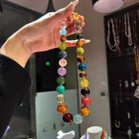 Minar Handmade Candy Color Natural Stone Crystal Semi-precious Stones Beaded Necklace for Women Real Gold Plated Copper Chain