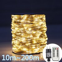 Lampki LED 50M/120M na srebrnym drucie, lampki choinkowe, girlanda świąteczna do dekoracji ulic, patio, drzew, ogrodów, na kemping, imprezy.