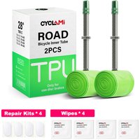 CYCLAMI Metal Material French Presta Valve Bike TPU Inner Tube 700C 700 X18 32 Road Bicycle TPU Material Tire Length Ultralight