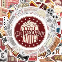 50 Pieces of Retro Movie Material Graffiti Stickers, Suitable for Decorating Water Bottles, Laptops, Mobile Phones, Suitcases, Skateboards, Guitars, Gift Boxes, and Party Decorations