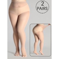 2 pairs Pantyhose Ultra-Thin sheer stocking Plus Size women Sexy Ultra-thin Nylon stocking Transparent Black Solid Color